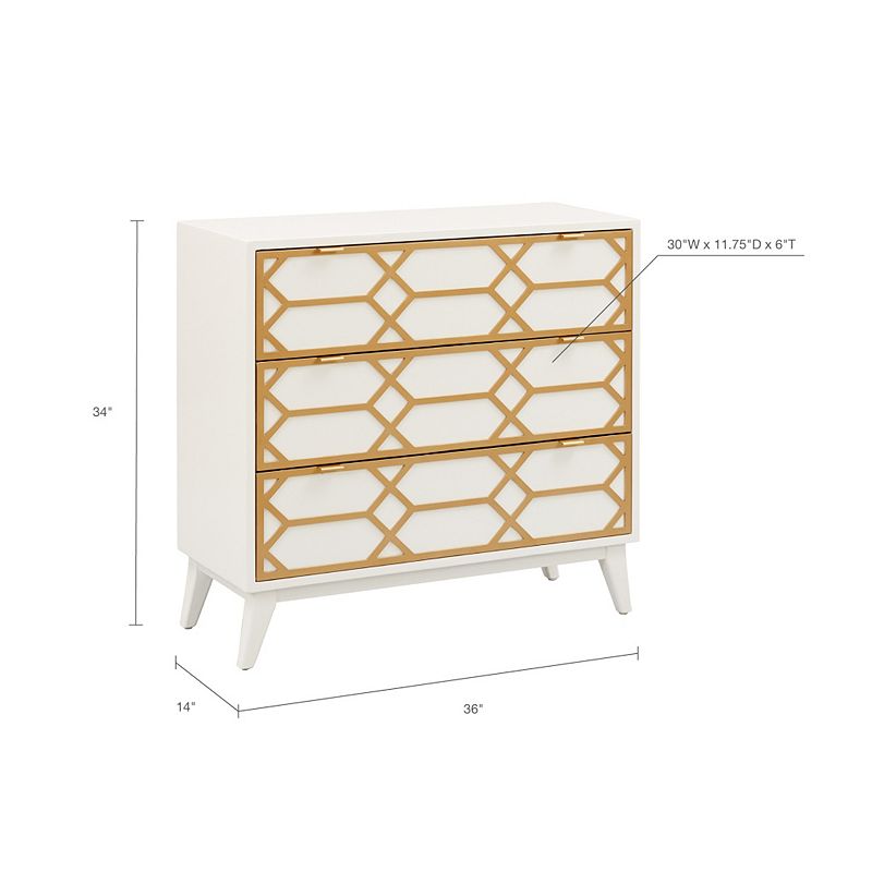 Madison Park Gabrielle 3-Drawer Storage Dresser