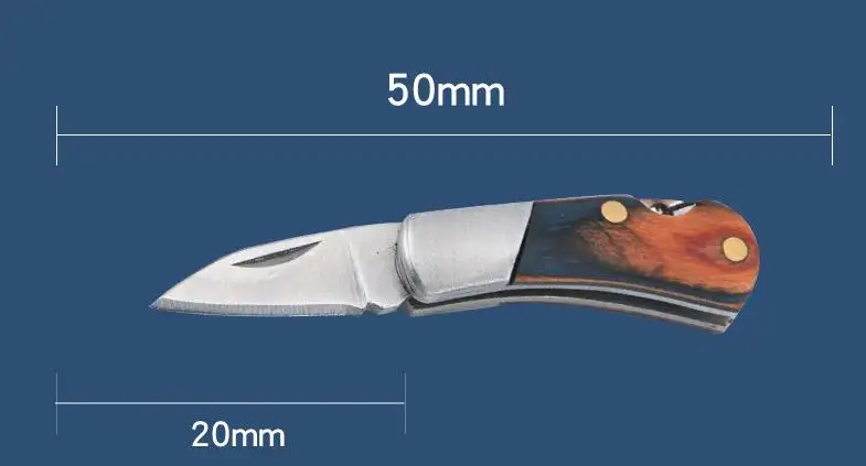 B187 Outdoor Camping tactical mini pocket folding knife 440C blade steel+wood handle camping hunting outdoor survival EDC tools