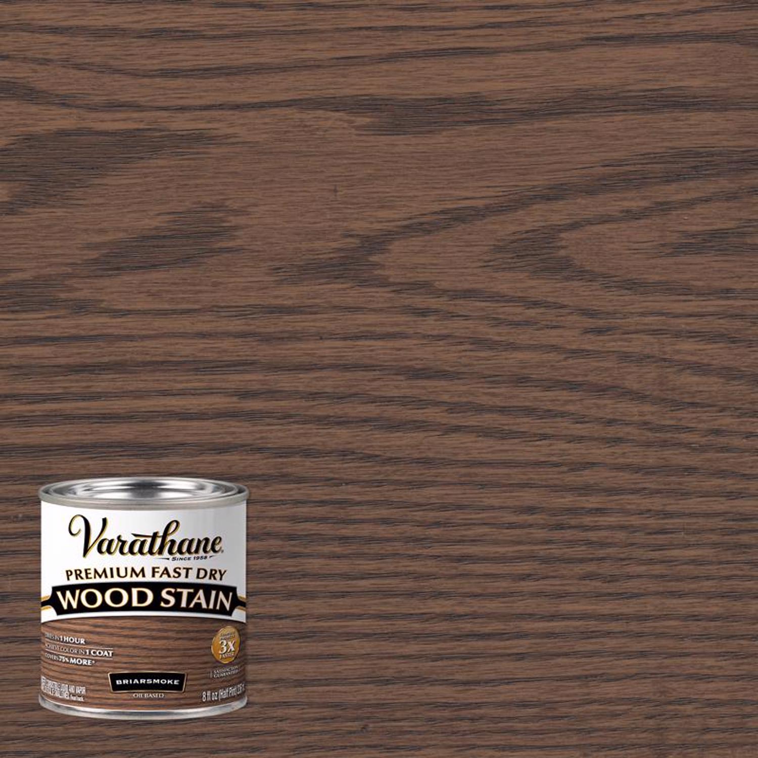 Varathane Semi-Transparent Gloss Briarsmoke Oil-Based Urethane Modified Alkyd Wood Stain 0.5 pt