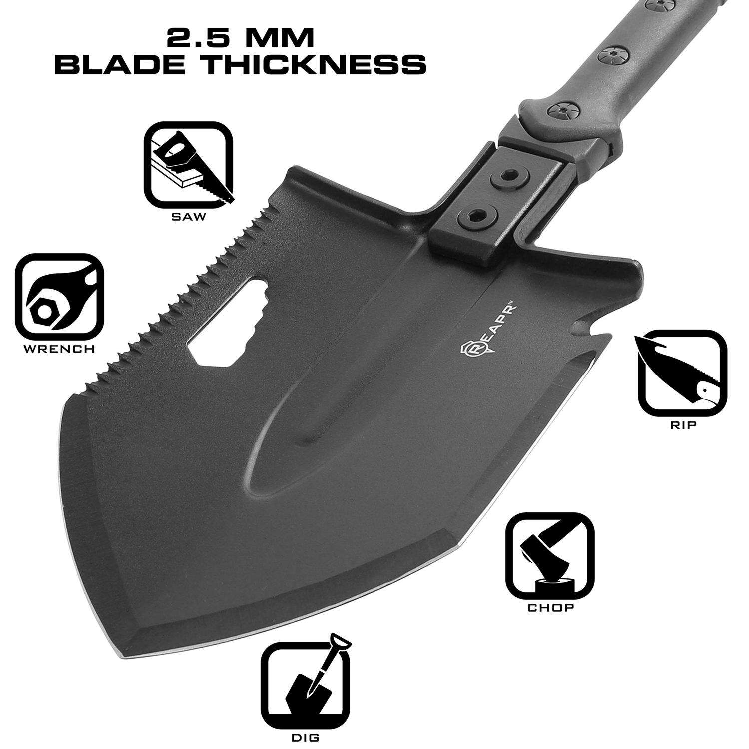 REAPR 23.5 in. Stainless Steel V-Shaped Shovel Fiberglass Handle