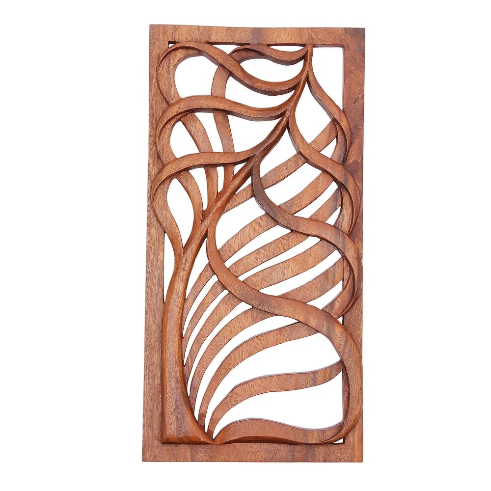 Novica Handmade Lovely Tendrils Wood Relief Panel