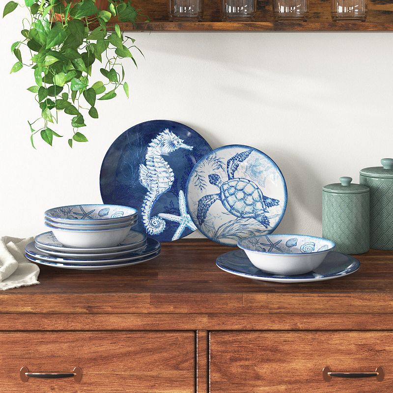 Certified International Oceanic 12-pc. Melamine Dinnerware Set