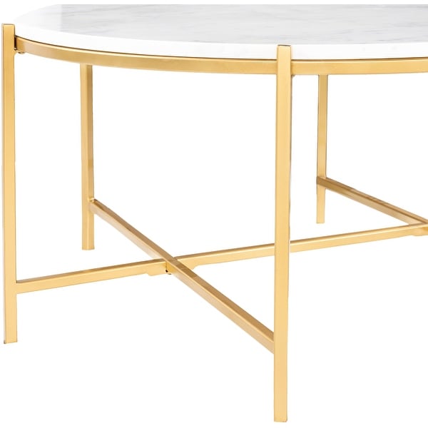 Tresana Marble and Matte Metal Modern Hand Crafted Center Table