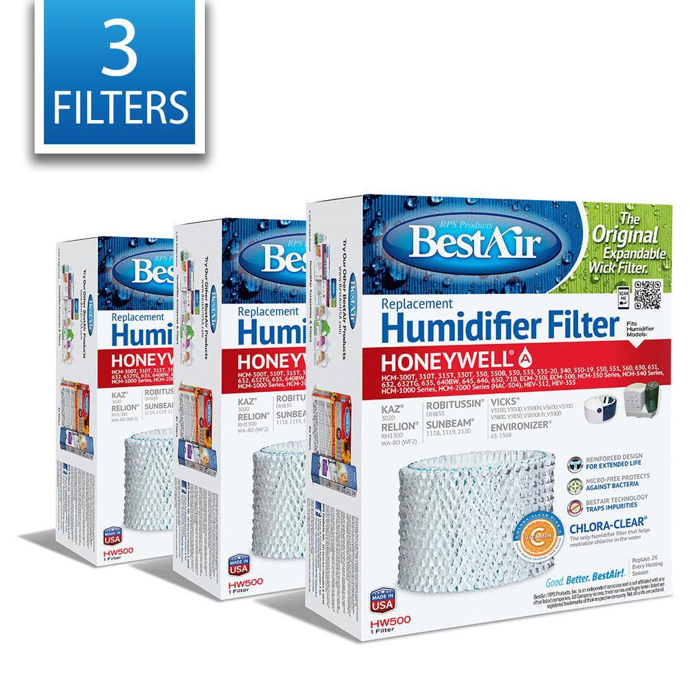 BestAir Humidifier Filter (3-Pack) HW500-PDQ-3