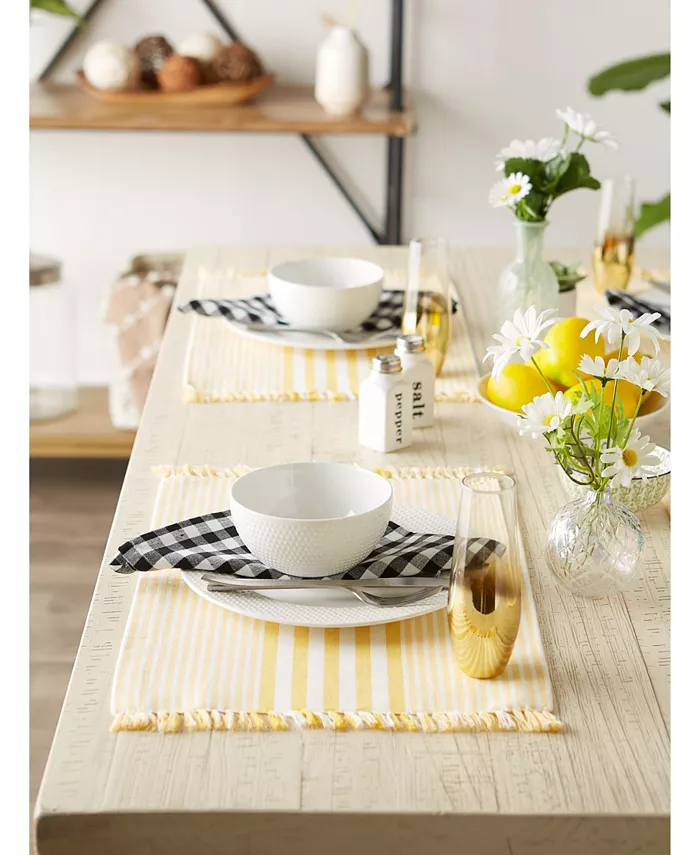 Design Imports Design Import Stripes with Fringe Placemat Set of 6