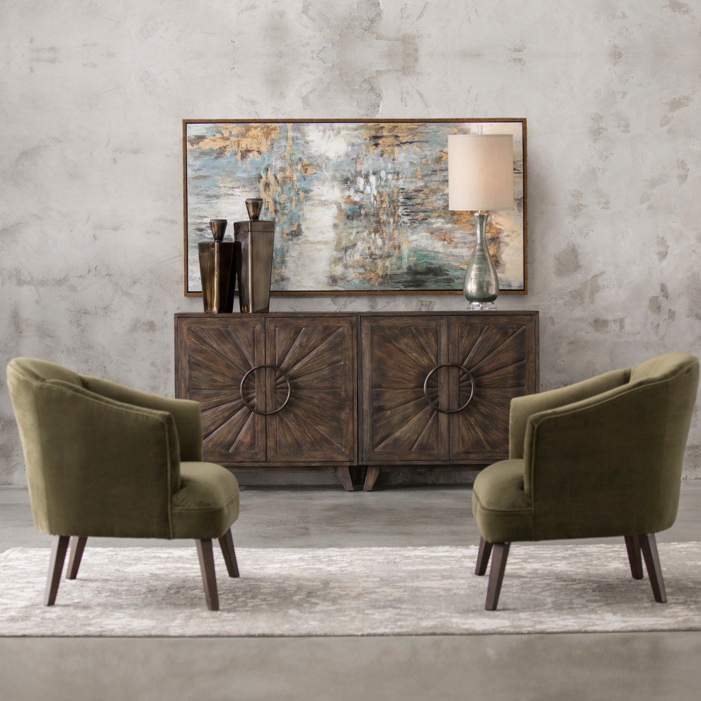 Uttermost Conroy Olive Accent Chair   Midcentury   Armchairs And Accent Chairs   by HedgeApple  Houzz