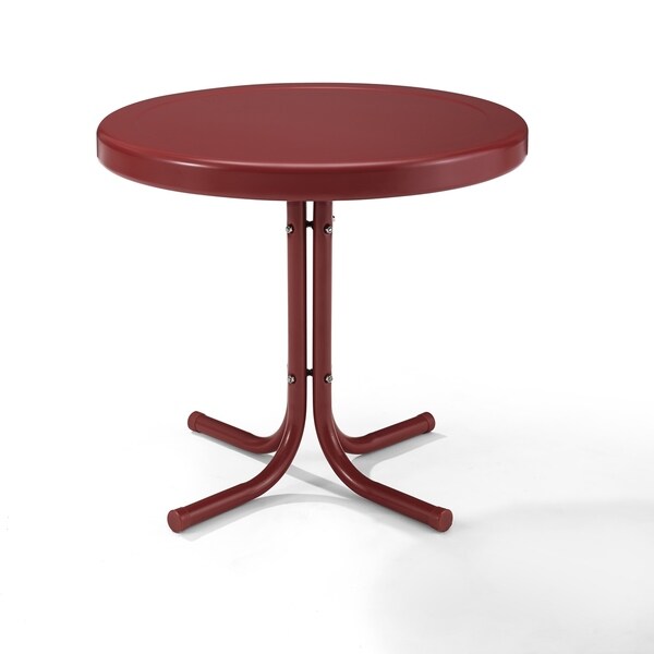 Crosley Retro Metal Side Table In Coral Red