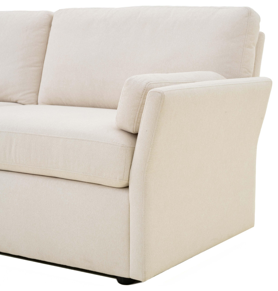 Catarina Cream Chaise Sectional   Cream   Modern   Indoor Chaise Lounge Chairs   by First of a Kind USA Inc  Houzz