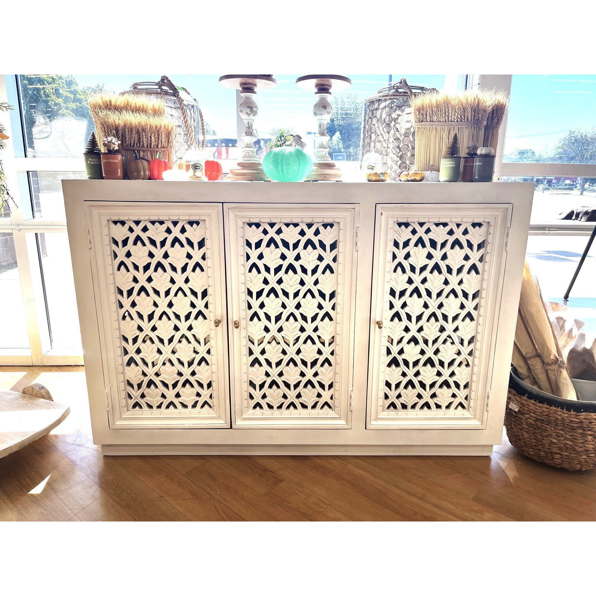 Monica 60 3-Door Sideboard Handcarved