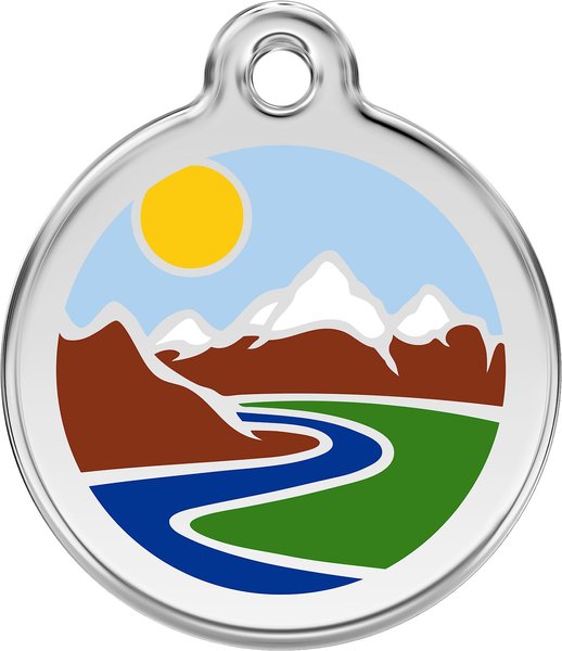 Red Dingo Mountains Stainless Steel Personalized Dog and Cat ID Tag