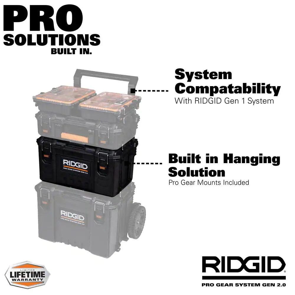 RIDGID 254067 2.0 Pro Gear System 22 in. Modular Tool Box Storage and Organizer