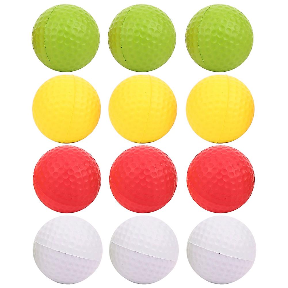 12pcs Portable Pu Golf Sport Kid Trainning Balls Soft Children Safety Practising Accessory