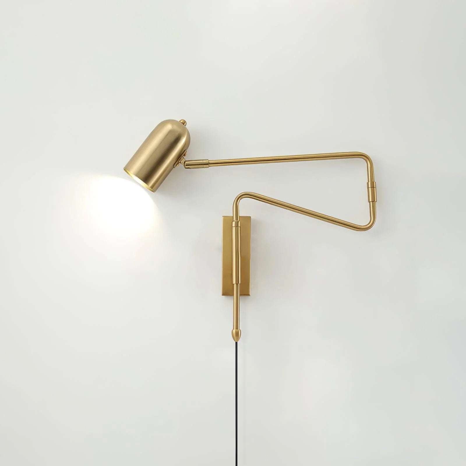 Adjustable Arm Plug In Wall Lamp