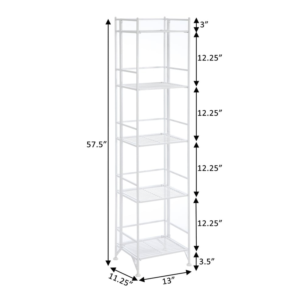 Convenience Concepts Xtra Storage 5 Tier Folding Metal Corner Shelf