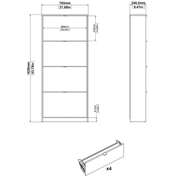 Porch and Den Cambria 4-drawer Shoe Cabinet - - 28639722