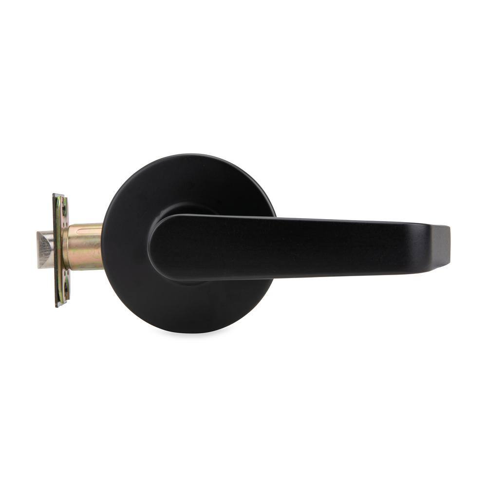 Taco LSV Saturn Standard Duty Matte Black Grade 2 Commercial Cylindrical Storeroom Door Handle with Lock DL-LSV80-US10B