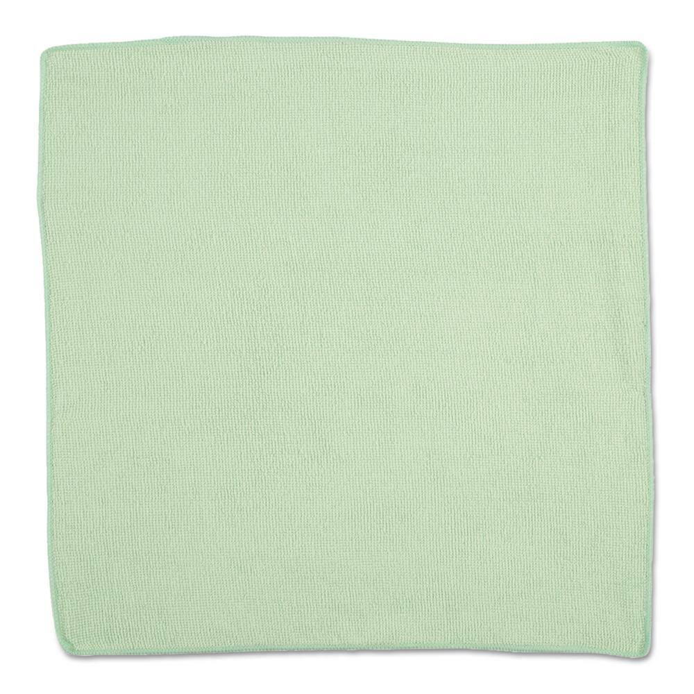 Rubbermaid Commercial Products 16 in. x 16 in. Light Commercial Green Microfiber Cloth (24-Count) RCP1820582