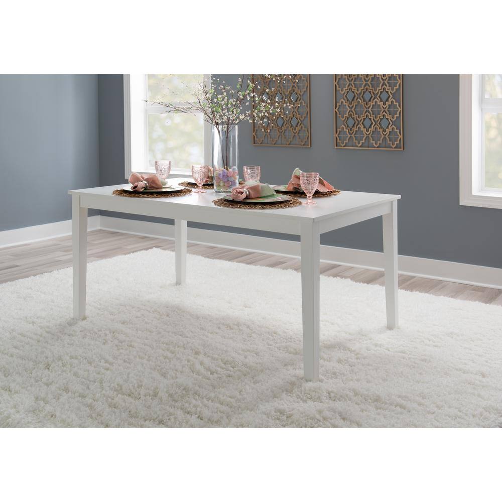 Powell Company Peterson White Rectangular 7-Piece Dining Set with Grey Woven Seats HD1144D19