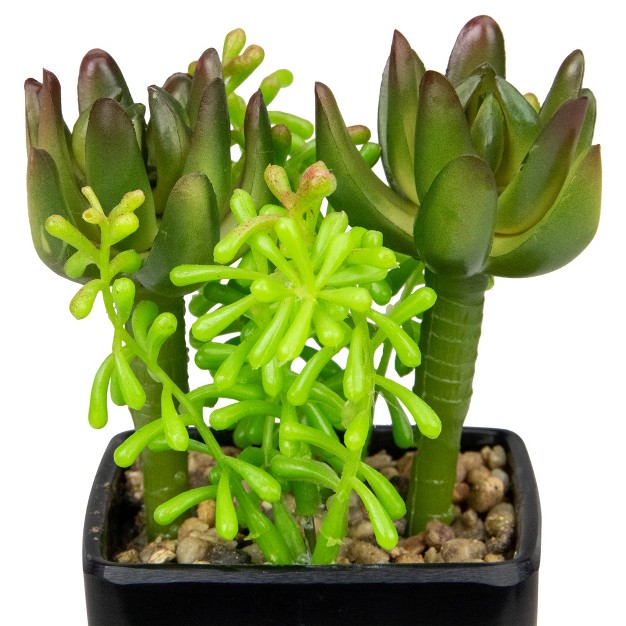 Potted Green Artificial Succulent Arrangement