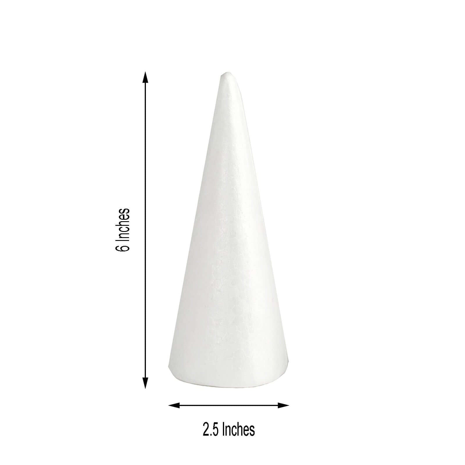 24 Pack White Styrofoam Cone, Foam Cone For DIY Crafts 6