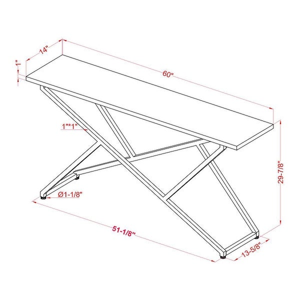 Furniture of America Cano Glam High Gloss White 60-inch Sofa Table