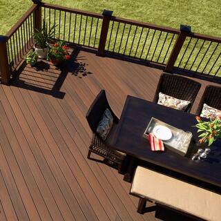 Fiberon ArmorGuard 1516 in. x 5-14 in. x 16 ft. Brazilian Walnut Grooved Edge Capped Composite Decking Board BRDVCG BW 16