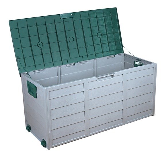 75gal 260L Outdoor Garden Plastic Storage Deck Box Chest Tools Cushions Toys Lockable Seat