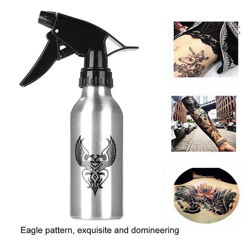 Professional Aluminum Alloy Tattoo Spray Bottle Green Algae Tattoo Cleaning Squirt(silvery)