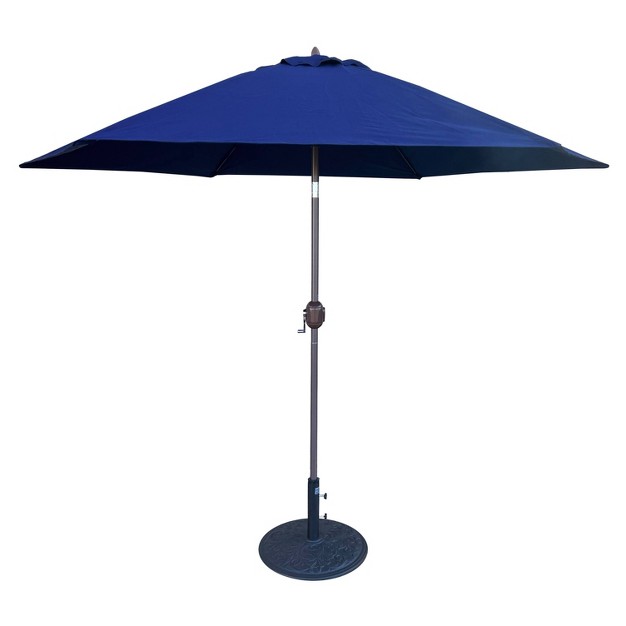 9 x27 X 9 x27 Aluminum Led Lighted Crank Lift Patio Umbrella Galtech Tropishade