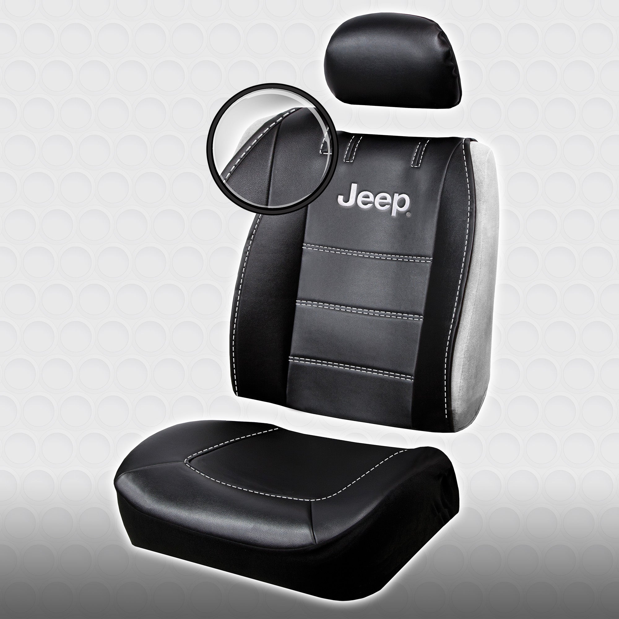 Plasticolor Jeep Deluxe Black Vinyl Universal Fit Automotive Seat Cover， 1 Pack