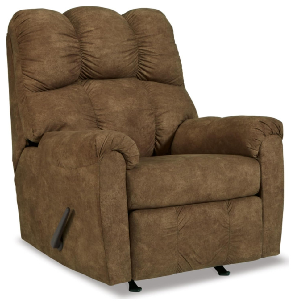 Contemporary Recliner  Manual Design With Tufted Faux Leather Seat   Contemporary   Recliner Chairs   by Decor Love  Houzz