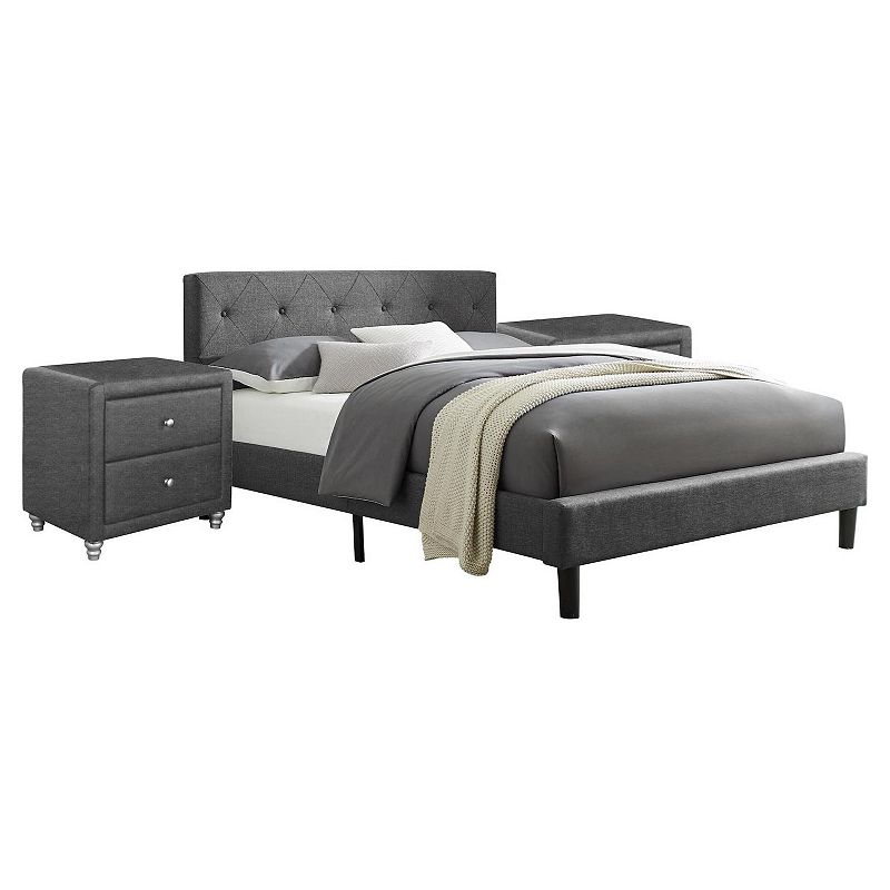 Camden Isle Monticello Platform Bed and Two Nightstands 3-piece Set