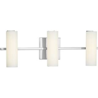 Progress Lighting Colonnade LED Collection 3-Light Polished Chrome Etched White Glass Luxe Bath Vanity Light P300187-015-30