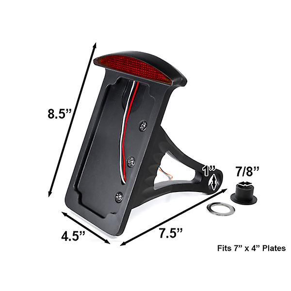 Side Mount Verticle Plate Black Tail Brake Light Compatible with Honda VTX 1800 TYPE C R S N F T RETRO