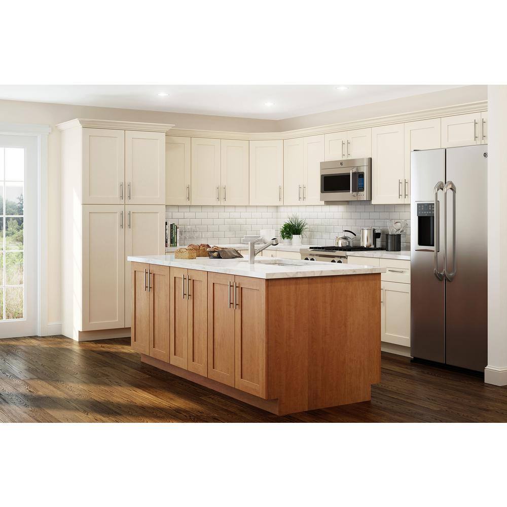 Home Decorators Collection Hargrove Assembled 20x30x12 in. Plywood Shaker Wall Angle Corner Kitchen Cabinet Soft Close Left in Stained Cinnamon WA2430L-HCN