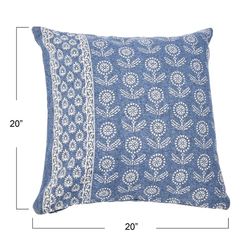 Square Floral Fields Pillow Cover