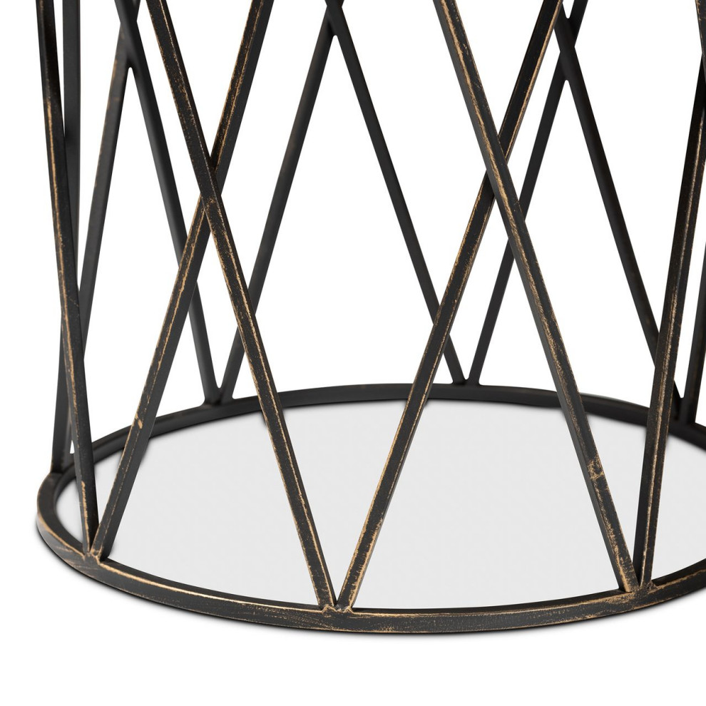 Baxton Finnick Antique Black finished Metal End Table   Industrial   Side Tables And End Tables   by Shop Chimney  Houzz