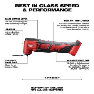 MW M18 18-Volt Lithium-Ion Cordless Short Throw Press Tool Kit with PEX Crimp Jaws and M18 Oscillating Multi-Tool 2674-22C-2626-20