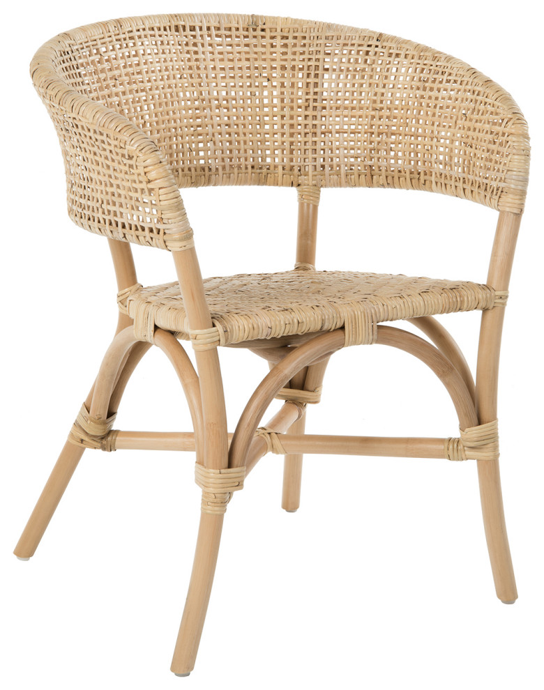 Rattan Cane Webbing Club and Dining Chair  Natural  Set of 2   Tropical   Armchairs And Accent Chairs   by KOUBOO  Houzz