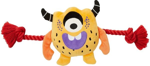 Frisco Halloween Friendly Monster Plush with Rope Squeaky Dog Toy