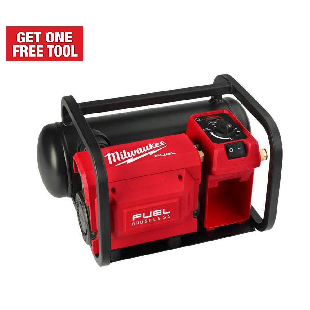 MW M18 FUEL 18-Volt Lithium-Ion Brushless Cordless 2 Gal. Electric Compact Quiet Compressor (Tool-Only) 2840-20