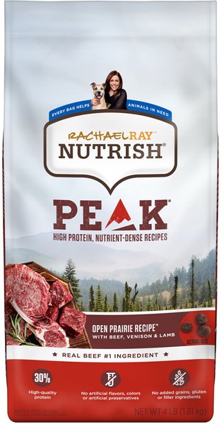 Rachael Ray Nutrish PEAK Open Prairie Recipe with Beef， Venison and Lamb Natural Grain-Free Dry Dog Food