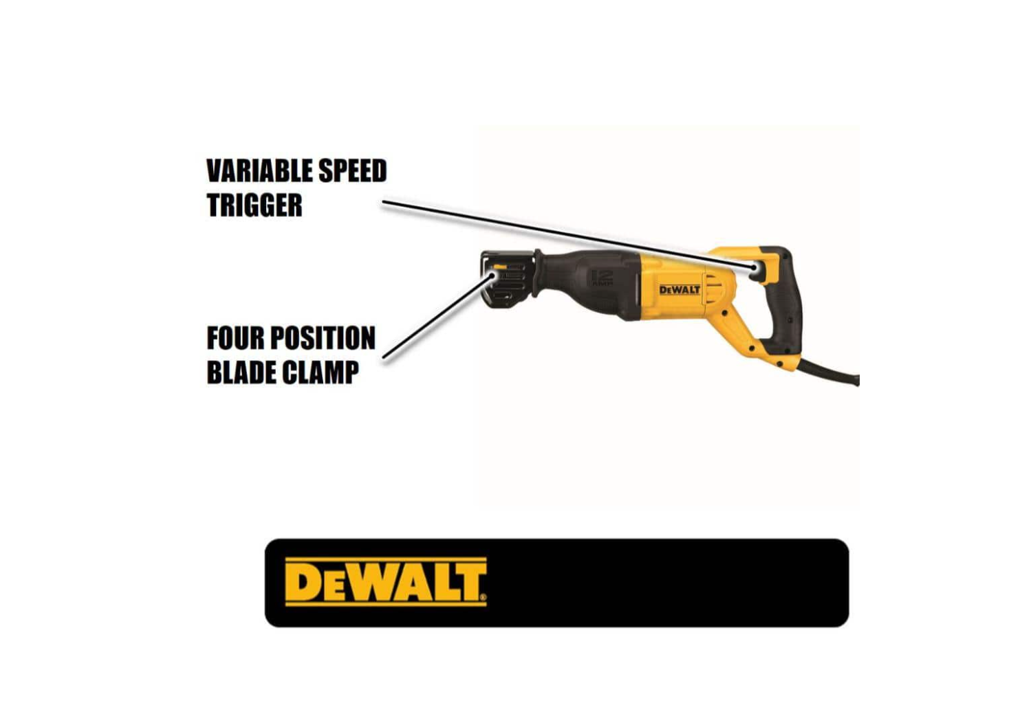 DEWALT DWE305 12 Amp Corded Reciprocating Saw