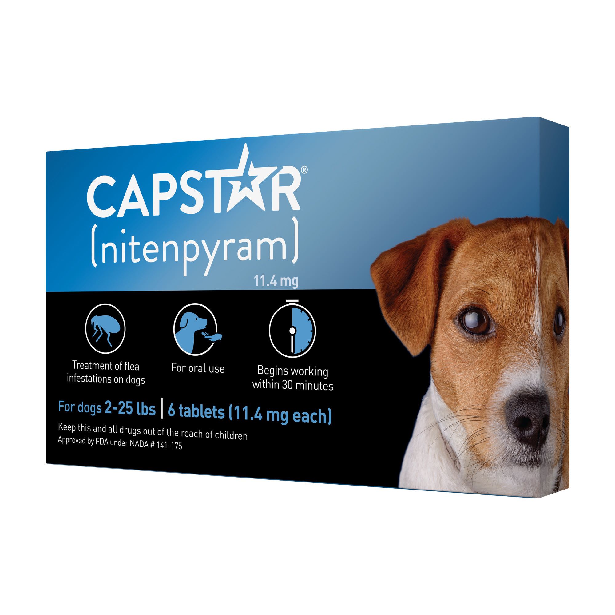 Capstar Flea Tablets for Dogs 2-25 lbs.， Count of 6