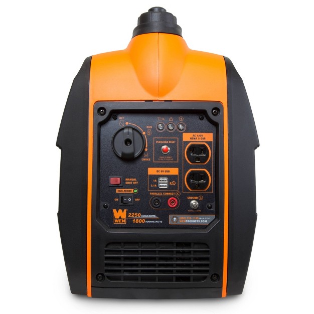 Wen 56225i Super Quiet 2250w Portable Inverter Generator With Fuel Shut off