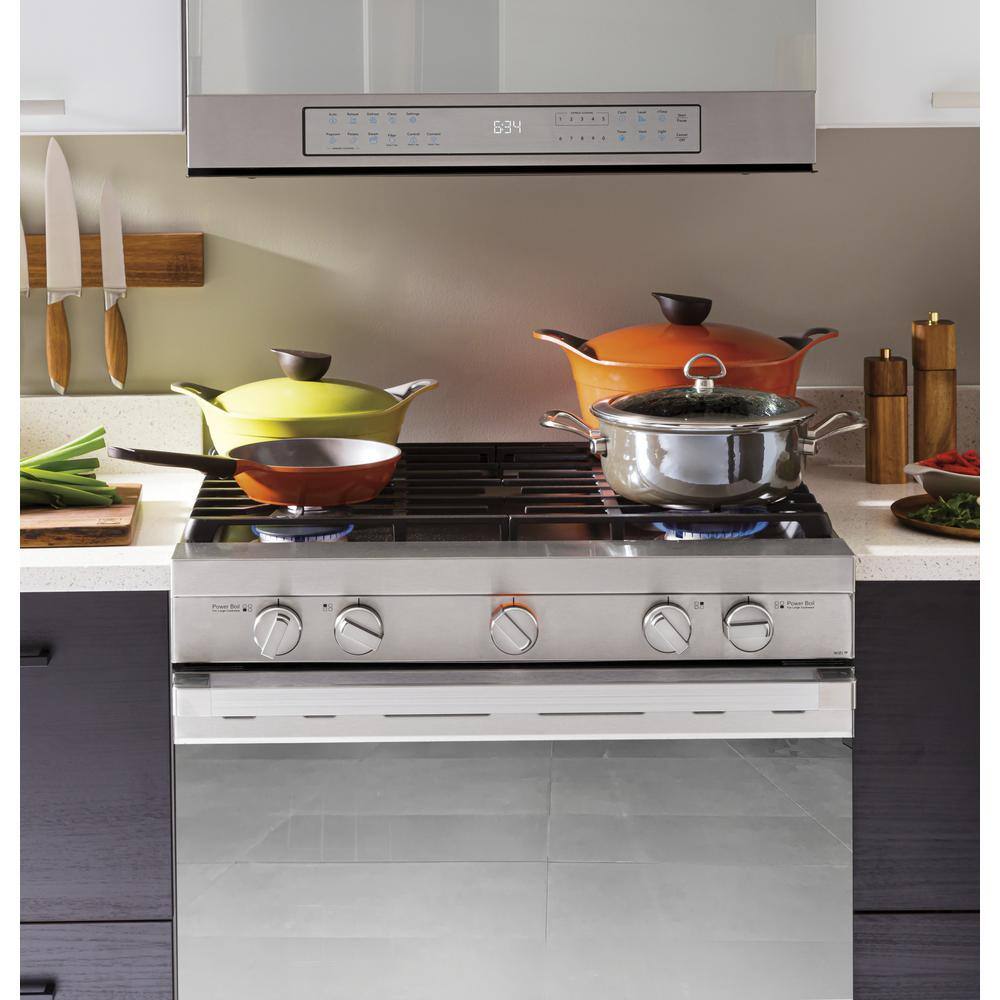 Haier 5.6 cu. ft. Smart Slide-in Gas Range with Self-Clean and Convection in Stainless Steel QGSS740RNSS