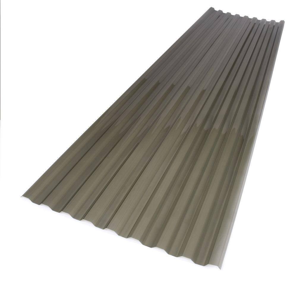 Suntuf 26 in. x 12 ft. Polycarbonate Corrugated Roof Panel in Solar Grey 101931