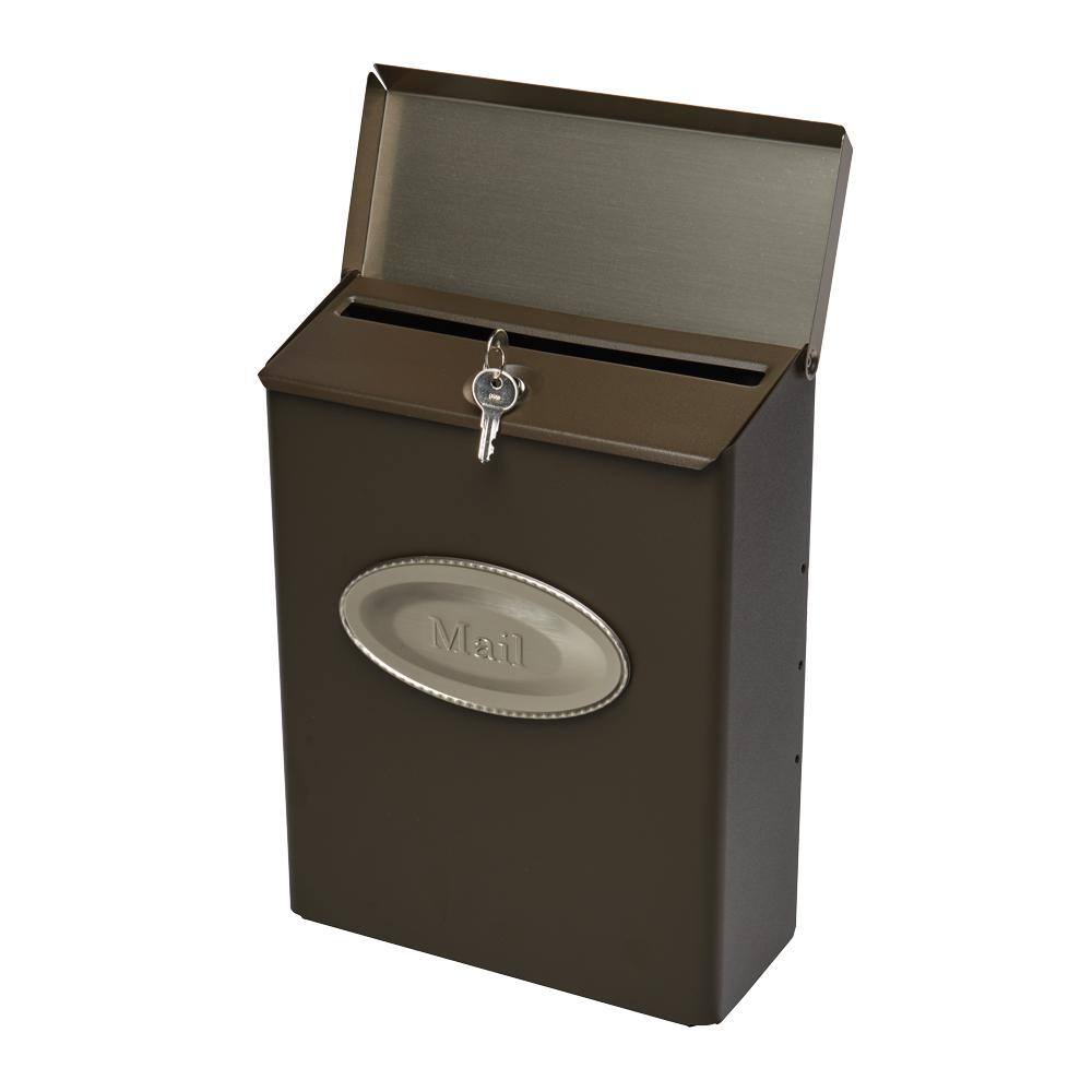 Architectural Mailboxes Designer Venetian Bronze with Satin Nickel Medium Steel Locking Wall Mount Mailbox DVKPBZ0AM