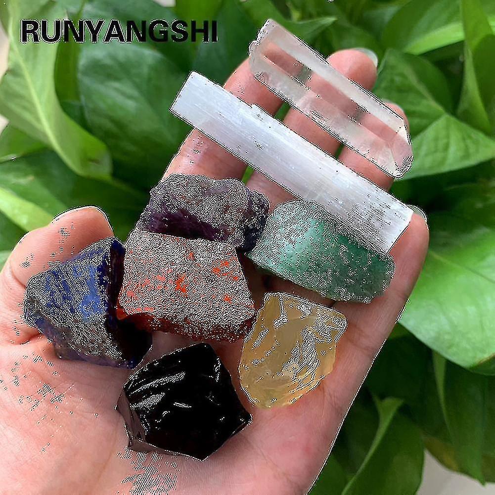 1 Set Natural Crystal Rough Stone Seven Chakras Energy Ore Standard Combination Diy Collection Gift