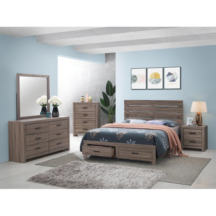 Coaster Furniture Brantford Barrel Oak Storage Bedroom Set - - 37402896